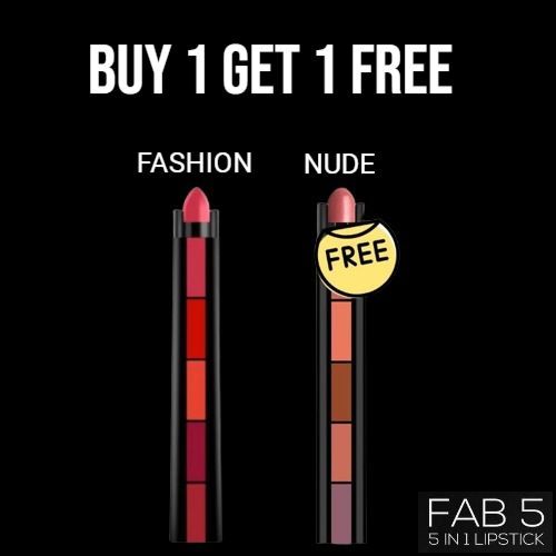 Fab 5 in 1 Matte Lipstick β Buy 1 Get 1 Free