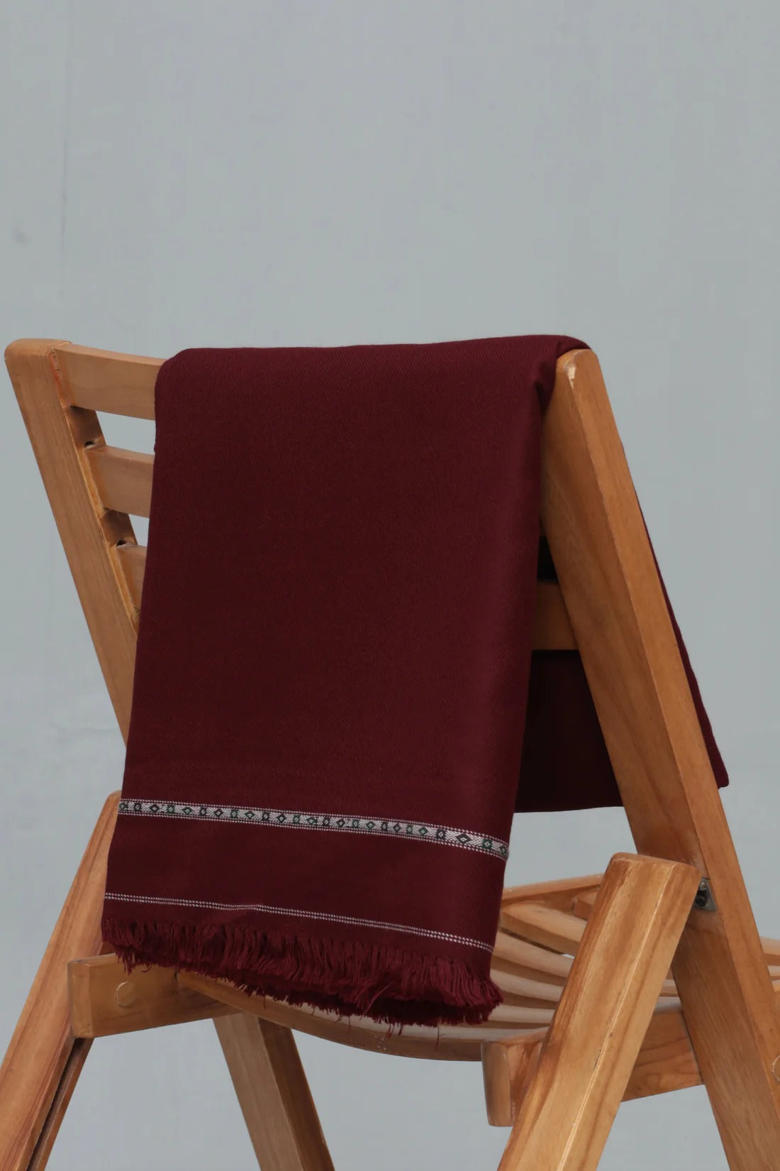 Swat Islampur Special Maroon Shawl - Hand Made Woolen Shawl for Men
