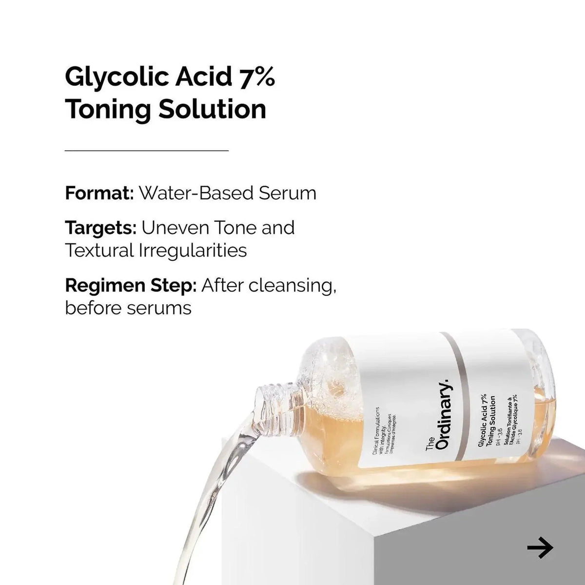 The Ordinary Glycolic Acid 7% Exfoliating Toner 240ML β Brightening & Smoothing Toner
