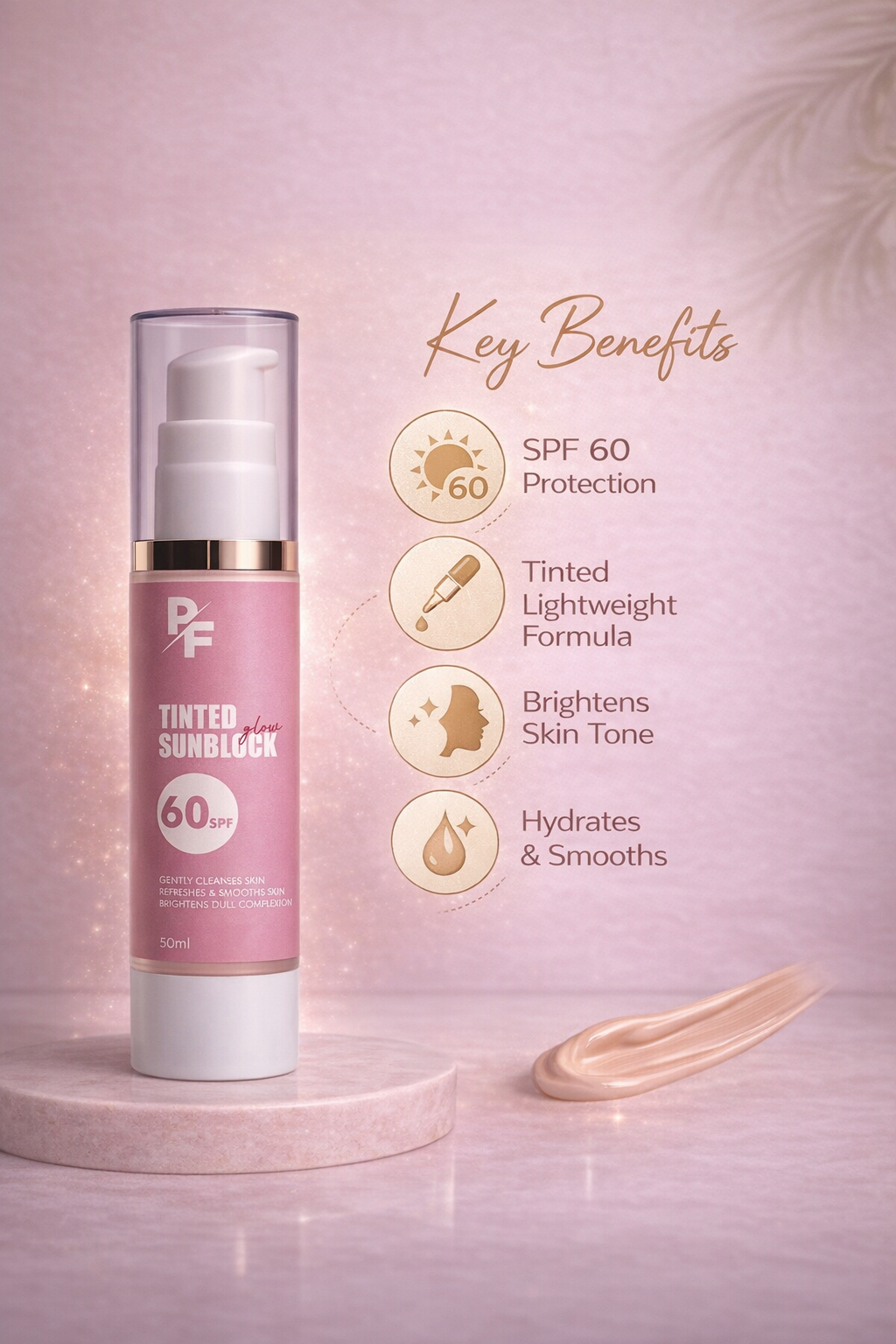Pro Fashion SPF 60 Tinted Sunblock – UV Protection & Even Skin Tone