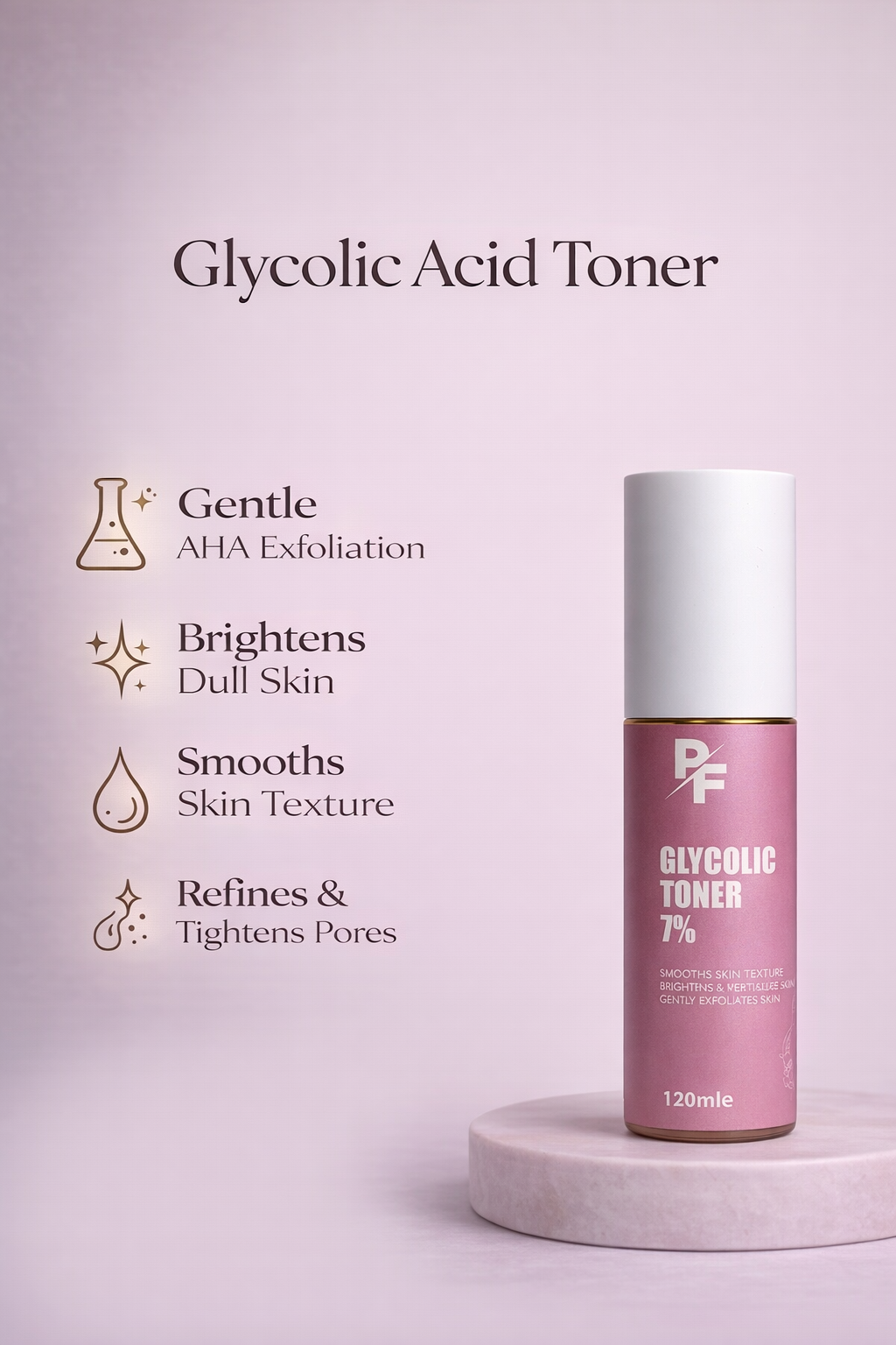 Pro Fashion Glycolic Acid 7% Exfoliating Toner – Dead Skin Removal & Brightening (120ml)