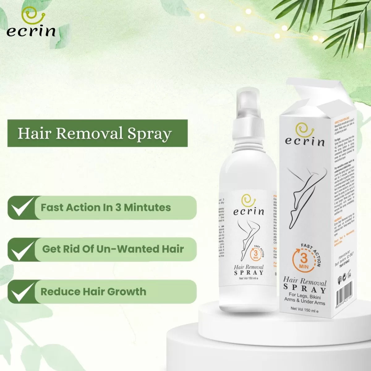 Ecrin Hair Removal Spray For Men And Women