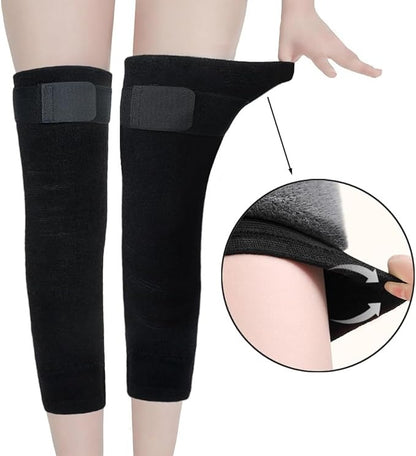 Pair of Soft Fleece Knee Warmers – Thermal Leg Warmers for Cold Weather