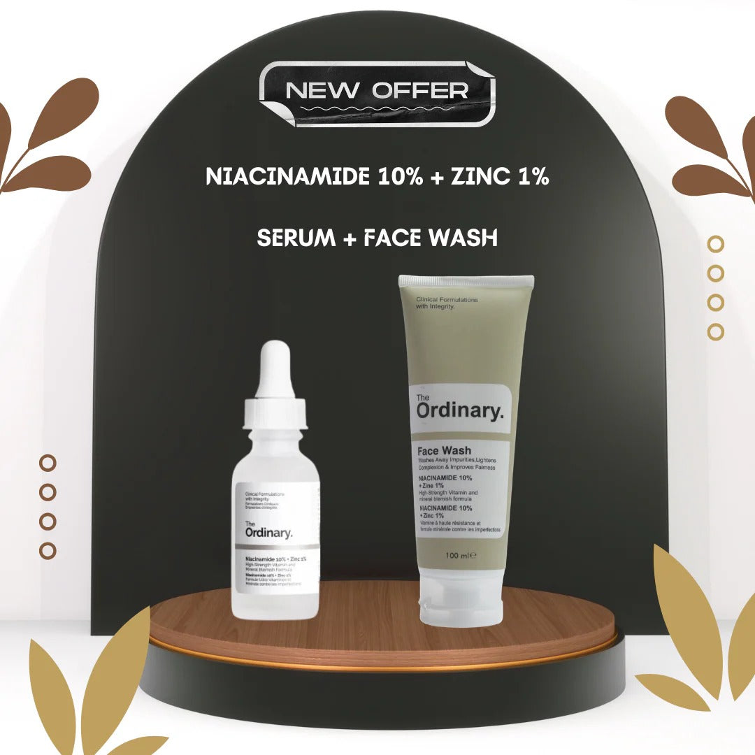 Niacinamide 10% + Zinc 1% Serum & Face Wash Combo Deal